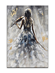 cheap -Oil Painting 100% Handmade Hand Painted Wall Art On Canvas Vertical Abstract Violin Women Back Home Decoration Decor Rolled Canvas No Frame Unstretched
