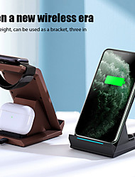 cheap -Front and Back 15W Wireless Charger 3 In 1 Fast Charging Stand for iPhone 13 12 11 Pro Apple Watch Series 7 6 SE Air Pods 2/Pro,Holder Wireless Charger for Samsung S21 Huawei Oneplus 9