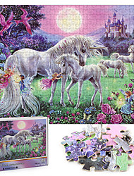 cheap -1000 pcs Unicorn Jigsaw Puzzle Educational Toy Gift Adorable Decompression Toys Parent-Teenager Interaction Cardboard Paper Teenager Adults&#039; Toy Gift