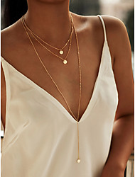 cheap -Layered Necklace Women&#039;s Geometrical Mini Simple Fashion Cool Gold 40 cm Necklace Jewelry 3pcs for Prom Festival Line