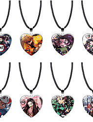 cheap -1pc Pendant Necklace Necklace For Men&#039;s Women&#039;s Street Gift Masquerade Glass Chrome Cartoon Heart