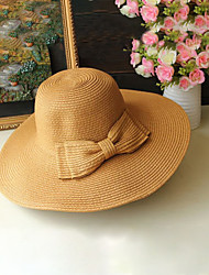 cheap -Straw Straw Hats with Solid 1 PC Holiday / Horse Race Headpiece