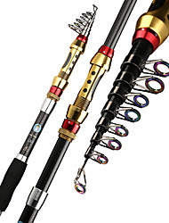 cheap -Telescopic Fishing Rod - 24 Ton Carbon Fiber Ultralight Fishing Pole with Portable Retractable Handle for Bass Salmon Trout Fishing Freshwater and Saltwater