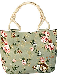cheap -Women&#039;s Canvas Bag Handbags Top Handle Bag Canvas Zipper Floral Daily Going out Wine White Gray Khaki