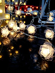 cheap -Rose String Lights 1.5m 3m 6m 10/20/40 LEDs 1 Set Warm White Multi Color Christmas New Year‘s Outdoor Party Decorative AA Batteries Powered