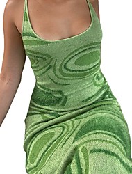 cheap -Women&#039;s Wrap Dress Midi Dress Sleeveless Print Modern Style Summer V Neck Sexy Party 2022 S M L XL