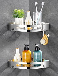 cheap -Bathroom Triangle Shelf Aluminum Material New Design Corner Shelf Wall Mounted Free Punched 1pc