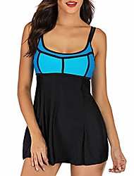 cheap -Women&#039;s Swimwear Tankini 2 Piece Normal Swimsuit Modest Swimwear Slim Color Block Photo Color Bathing Suits New Casual Sports / Padded Bras