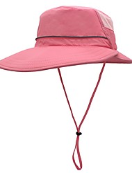cheap -Women&#039;s Sun Hat Fishing Hat Hiking Hat Boonie hat 1 pcs Wide Brim Summer Outdoor Portable UV Sun Protection Sunscreen Breathable Hat Solid Color Polyester Dark Khaki Black Pink for Fishing Climbing