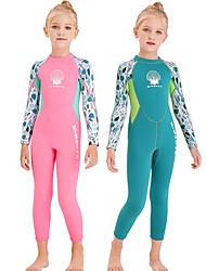 cheap -Dive&amp;Sail Girls&#039; Full Wetsuit 2.5mm SCR Neoprene Diving Suit Thermal Warm UPF50+ Quick Dry High Elasticity Long Sleeve Back Zip - Swimming Diving Surfing Scuba Patchwork Autumn / Fall Spring Summer