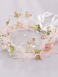 cheap -Pastoral Bridal Dried Flower / Beads / Copper wire Headbands / Hair Accessory with Faux Pearl / Floral / Butterfly 1 PC Wedding / Party / Evening Headpiece