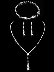 cheap -1 set Jewelry Set Bridal Jewelry Sets For Women&#039;s Anniversary Party Evening Gift Rhinestone Alloy Tennis Chain