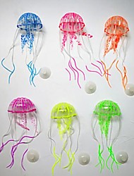 cheap -Fish Tank Aquarium Decoration Fish Bowl Jellyfish random color(pack of 8) Silicone