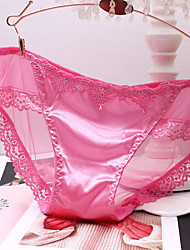 cheap -Women&#039;s Lace Solid Color Brief Stretchy Mid Waist Cotton 1 PC Blushing Pink One-Size