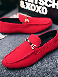 cheap -Men&#039;s Loafers &amp; Slip-Ons Suede Shoes Comfort Loafers Dress Loafers Casual Daily Walking Shoes Suede Breathable Non-slipping Wear Proof Black Red Blue Spring / Driving Shoes