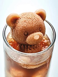 cheap -3D Teddy Bear Ice Cube Mold 2 Pieces Set Tiktok Bear Silicone Animal Mold Soap Candle Mold Ice Cube for Coffee Milk Tea Candy Gummy Fondant Cake Baking Cupcake Topper Decoration