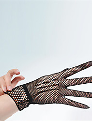 cheap -Lace / Synthetic Wrist Length Glove Gloves / Cute With Black-redCubanHee Wedding / Party Glove