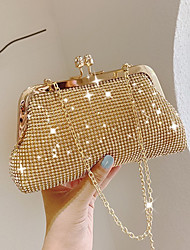 cheap -Women&#039;s 2022 Handbags Messenger Bag Evening Bag Crystals Glitter Shine Party Wedding Wedding Party Black Silver Gold