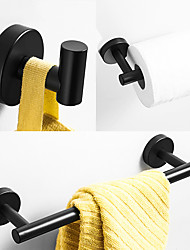 cheap -Bathroom Accessory Stainless Steel Material Single Towel Bar Robe Hook and Toliet Papaer Holder Painted Finishes Mattle Black