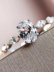 cheap -1pc Band Ring Ring For Women&#039;s AAA Cubic Zirconia Date Festival Alloy