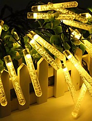 cheap -Outdoor Solar LED String Light Bubble Icicle 30LEDs 50LEDs Outdoor Waterproof 6.5M 7M Fairy Light String Warm White Colorful White 8 Modes Christmas Wedding Holiday Party Garden Patio Decoration Lamp