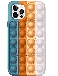 cheap -Phone Case For Apple Back Cover Silicone Fidget Case iPhone 13 12 Mini Pro Max 11 SE 2020 X XR XS Max 8 7 Mini Fidget Toys Push Pop Bubble Relive Stress