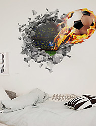 cheap -3D New Broken Wall Football Fire Home Corridor Background Decoration Can Be Removed Stickers