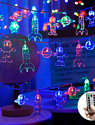 cheap -LED String Lights 3M 20LEDs Space Astronaut Fairy String Lights USB or Battery Operated with Remote Control 8 Mode Waterproof Rocket Planet LED String Light Kid&#039;s Room Children&#039;s Day Family Party Holiday Decoration