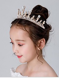 cheap -1pcs Kids / Toddler Girls&#039; Crown Headdress Princess Girl Crown Crystal Headband Golden Frozen Birthday Hair Accessory
