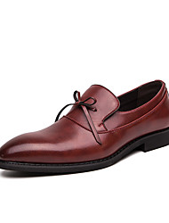 cheap -Men&#039;s Loafers &amp; Slip-Ons Formal Shoes Comfort Loafers Dress Loafers Business Classic Wedding Party &amp; Evening PU Non-slipping Wear Proof Black Red Brown Fall Spring