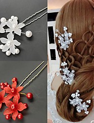cheap -1pc Women&#039;s Girls&#039; Hair Jewelry For Birthday Party Birthday Festival Flower Classic Plastic Alloy White Red