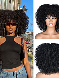 cheap -Black Wigs for Women Synthetic Wig Curly Afro Curly Asymmetrical Wig Short Light Blonde Light Brown Silver Grey Black / Burgundy Red / Brown Synthetic Hair Women&#039;s Cosplay Party Fashion Black