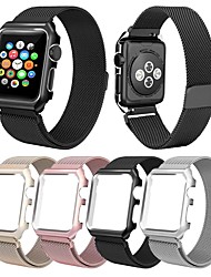 cheap -1 pcs SmartWatch Band with Case for Apple iWatch Apple Watch Series 7 / SE / 6/5/4/3/2/1 Milanese Loop  Stainless Steel Adjustable Magenitic Replacement Wrist Strap 41mm 45mm 38mm 40mm 42mm 44mm
