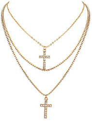 cheap -1pc Pendant Necklace For Women&#039;s Cubic Zirconia Street Gift Birthday Party Alloy Classic Cross