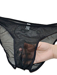 cheap -Men&#039;s Mesh Basic Briefs Underwear Micro-elastic Low Waist 1 PC Fashion Comfortable Stretch Sexy Sheer Mesh Briefs Blue One-Size