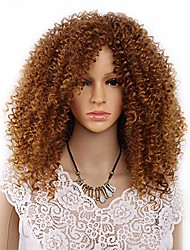cheap -medium long afro kinky curly synthetic wig for womenwigs perruque-blonde-18inches