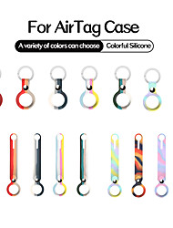 cheap -Gradient Rainbow Color Silicone Case For Apple AirTags 2021 Portable Protector Anti-Scratch Lightweight Protective Skin Cover for AirTages Key Finder Keychain Accessory