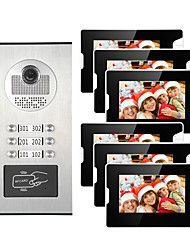 cheap -6 Apartments 7 Multi Apartment Video Door Phone System Video Intercom Doorbell System 700 TVL Camera for 6 Families