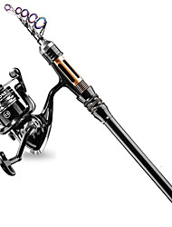 cheap -Fishing Rod Kit, Carbon Fiber Telescopic Fishing Pole and Reel Combo with Spinning Reel, Line, Lure, Hooks and Carrier Bag, Fishing Gear Set for Beginner Adults Saltwater Freshwater
