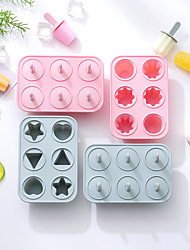 cheap -6 Grids Silicone Ice Cream Popsicle Mold 2PCS Set Handmade Homemade DIY Making Ice Box Popsicle Mold