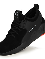 cheap -Unisex Trainers Athletic Shoes Sneakers Safety Shoes Sporty Classic Chinoiserie Office &amp; Career Safety Shoes Suede Non-slipping Wear Proof Booties / Ankle Boots Black / Red Spring Summer