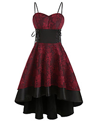 cheap -Lisa Punk Lolita Gothic Prom Dress Cocktail Dress Vintage Dress Party Dress Party Prom Women&#039;s Lace Costume Black / Red Vintage Cosplay Homecoming Cocktail Party Date Sleeveless Knee Length