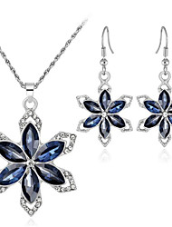 cheap -1 set Jewelry Set For Women&#039;s Synthetic Aquamarine Anniversary Party Evening Gift Alloy Geometrical Flower