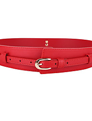 cheap -Women&#039;s Wide Belt Party Wedding Street Daily Coffee White Belt Solid Color Red Fall Winter Spring Summer