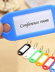 cheap -20pcs Plastic Keychain Key Fobs Luggage Id Label Name Cards Tags With Split Ring For Baggage Key Chains Key Rings