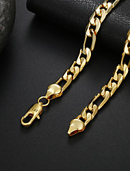 cheap -Chain Necklace Beaded Necklace Chains Men&#039;s Geometrical Gold Plated Precious Fashion Rock Cool Wedding Gold 51 cm Necklace Jewelry 1pc for Christmas Wedding Street Gift Daily Geometric