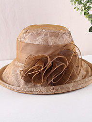 cheap -Vintage Style Elegant Organza / Polyester / Polyamide Hats / Headwear / Straw Hats with Lace / Pattern / Print / Appliques 1 PC Casual / Holiday Headpiece