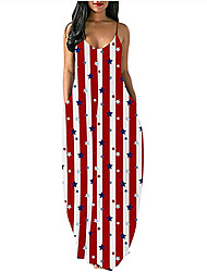 cheap -USA Flag Dress Cosplay Costume Adults&#039; Women&#039;s Cosplay Pattern Dress Party Festival Festival / Holiday Polyester Red Peach / Blue / Yellow Women&#039;s Easy Carnival Costumes Flag