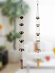 cheap -Copper Wind Chimes with 5 Bells Wind Chime for Home Yard Outdoor Decoration 1pc