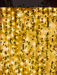 cheap -Solar String Lights Outdoor Waterproof 2m 20LEDs Artificial Creeper Leaf Fairy String Lights 2pcs 3pcs Ivy Christmas Wedding Party Garden Home Decoration IP65 Waterproof